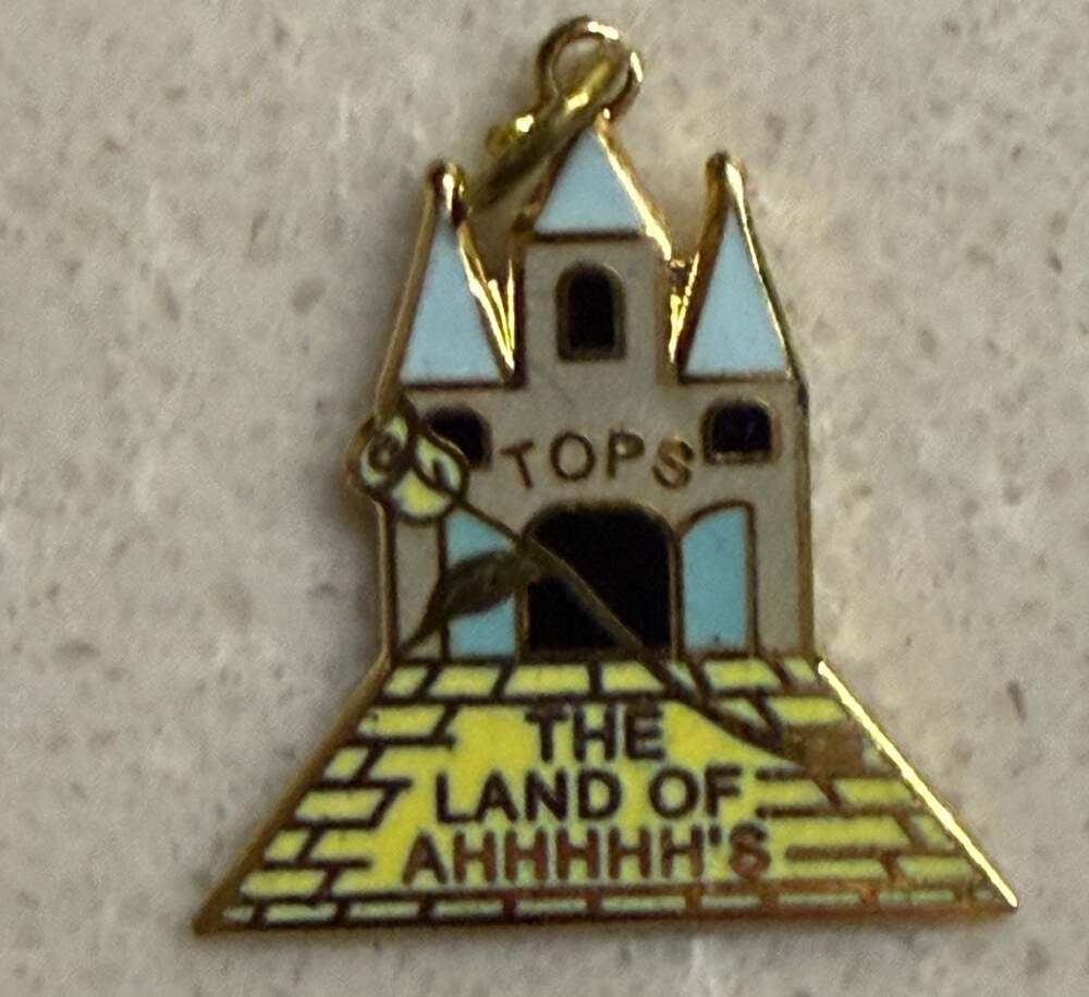 Vintage Tops The Land of Ahhhh's Castle Enamel Charm Pendant